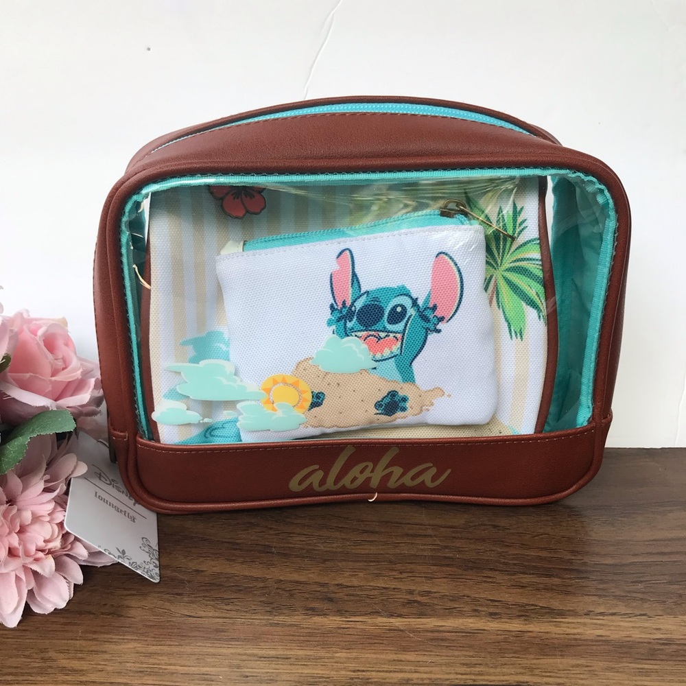 Loungefly Stitch Aloha makeup bag set